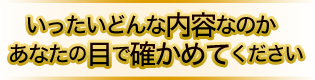 いったいどんな内容なのかあなたの目で確かめてください。