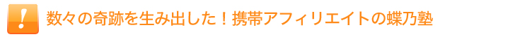 数々の奇跡を生み出した！携帯アフィリエイトの蝶乃塾