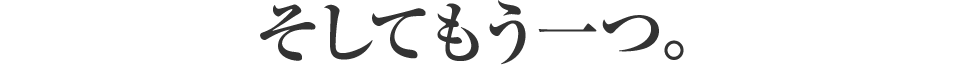 そしてもう一つ。